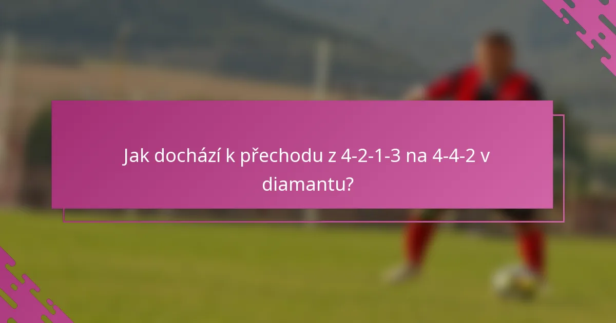 Jak dochází k přechodu z 4-2-1-3 na 4-4-2 v diamantu?