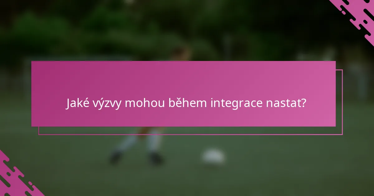 Jaké výzvy mohou během integrace nastat?
